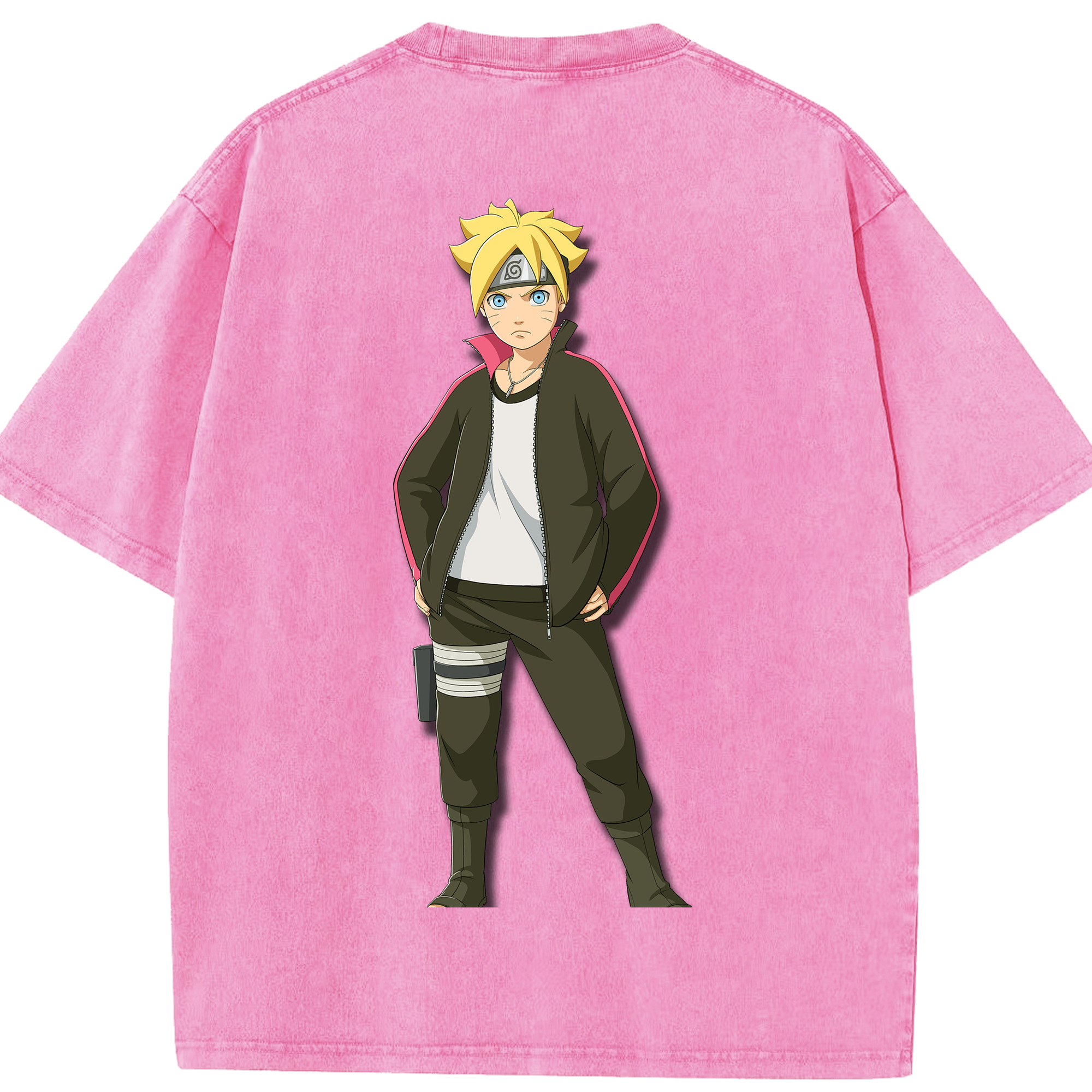 （画像用） NARUTO -ナルト- うずまき ボルト Uzumaki Boruto 綿100% ヴィンテージ風 半袖Tシャツ（背面プリント）